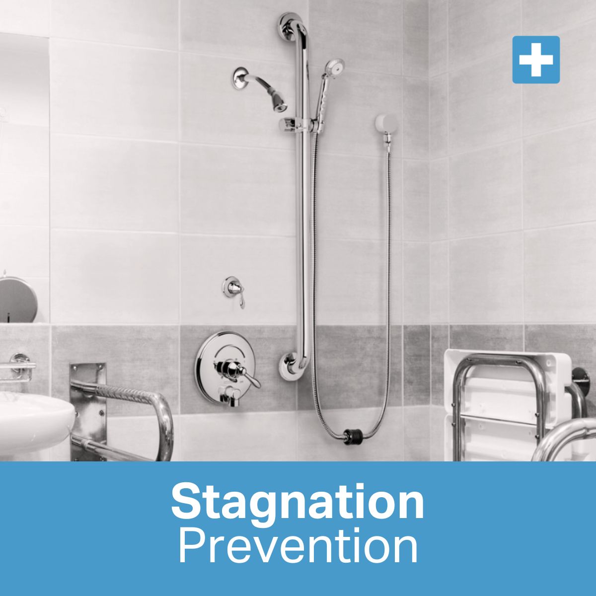 Auto-Drain Shower System installed in ADA bathroom - Stagnation Prevention