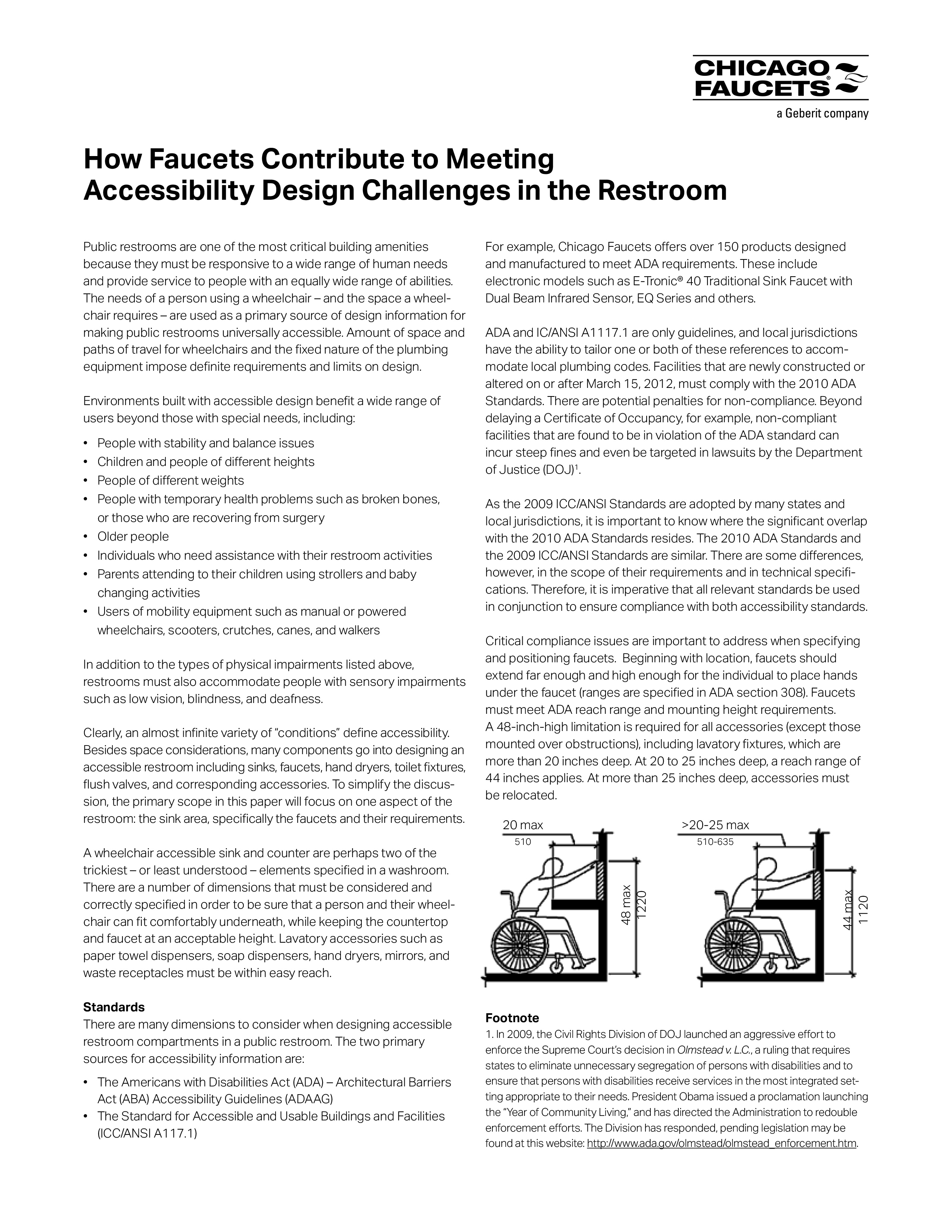 White Paper: Faucets and Accessibility