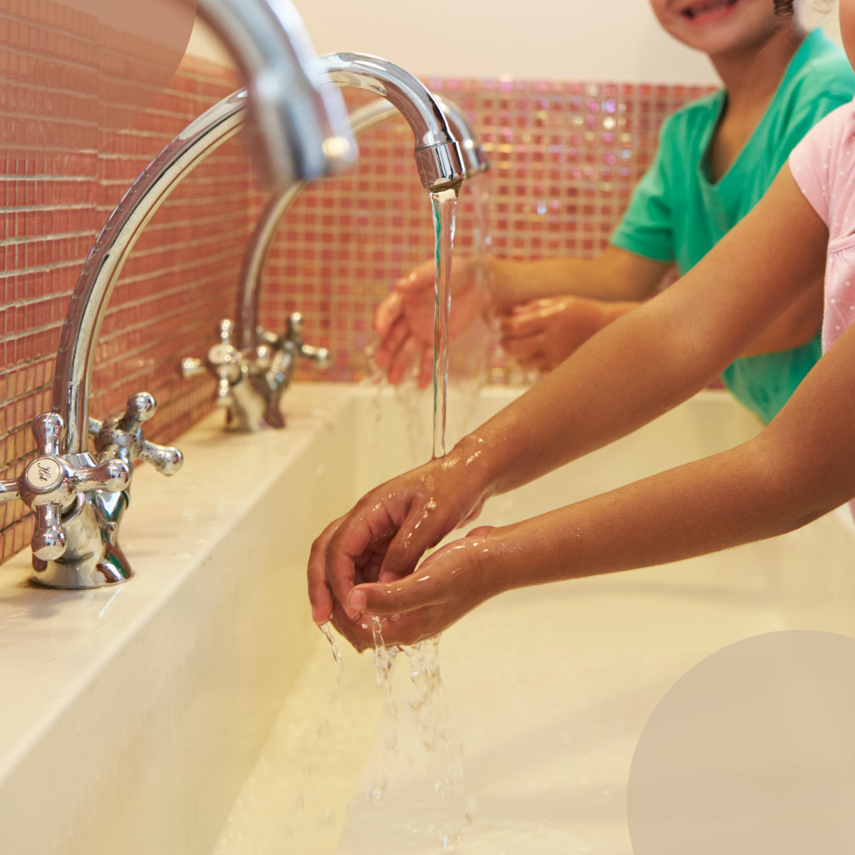 kids washing hands at school