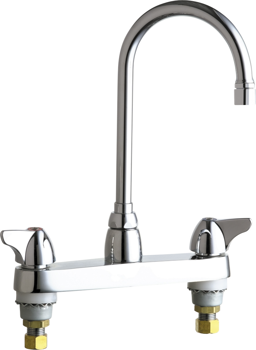 Deckmounted manual faucet with 8" centers Chicago Faucets