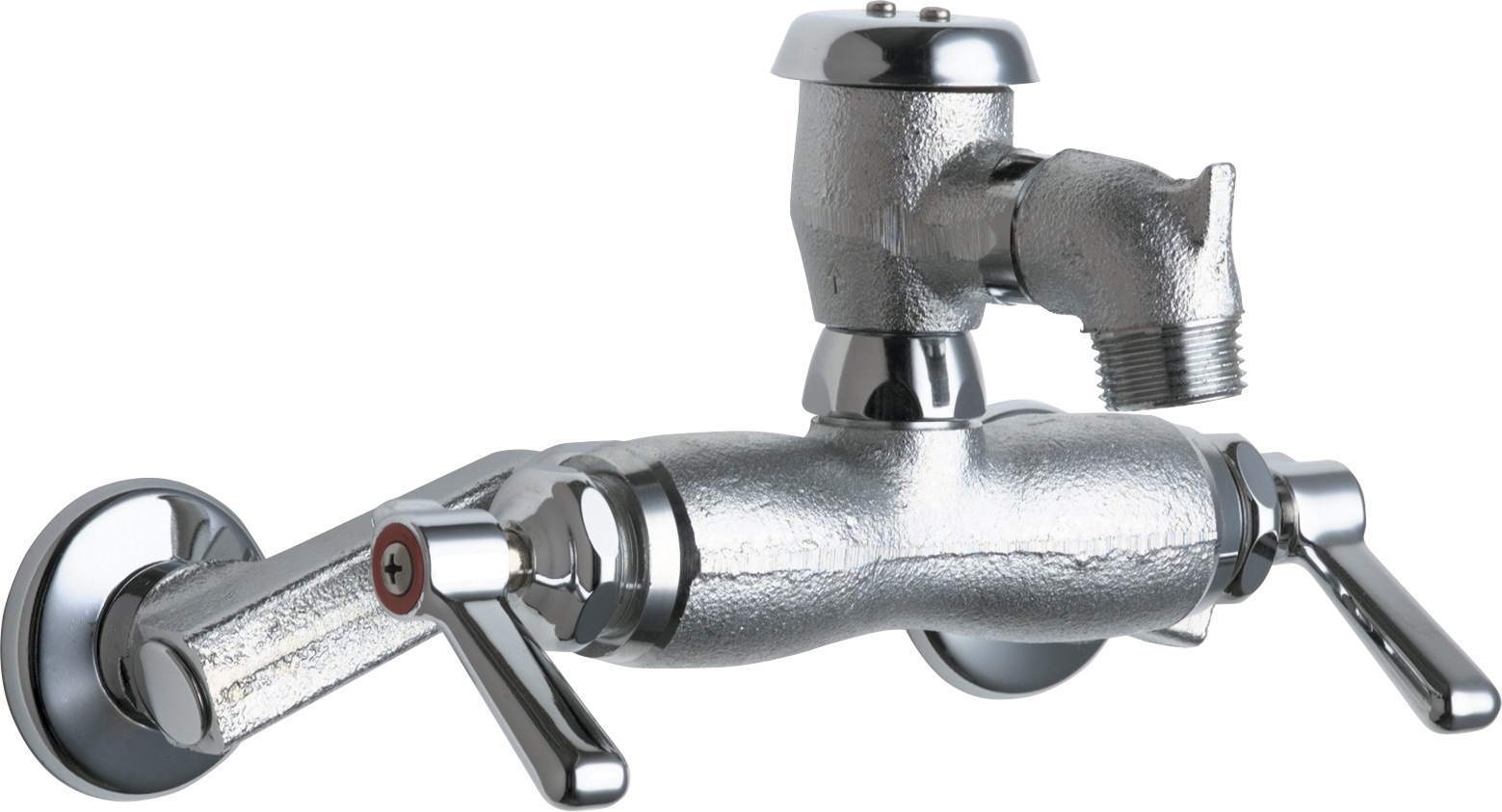Wall Mounted Manual Sink Faucet With 3 3 8 Centers Chicago Faucets