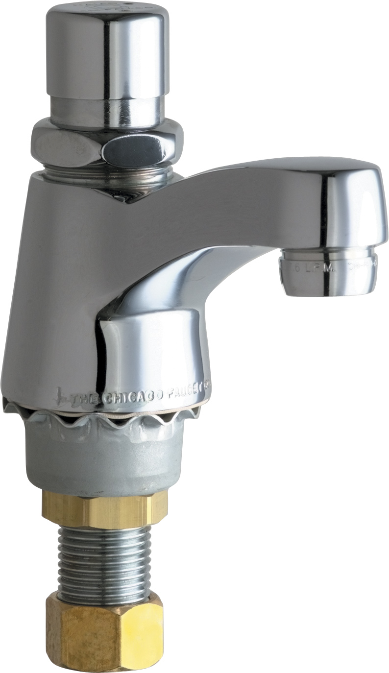 Deckmounted metering faucet, singlehole, singlesupply Chicago Faucets