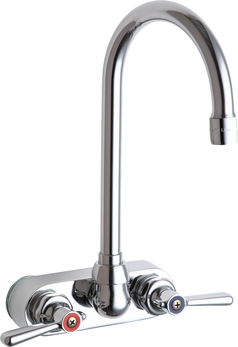 Wallmounted manual faucet with 4" centers Chicago Faucets