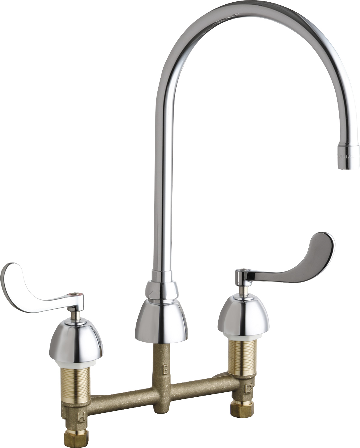 Deckmounted manual faucet with 8" centers Chicago Faucets
