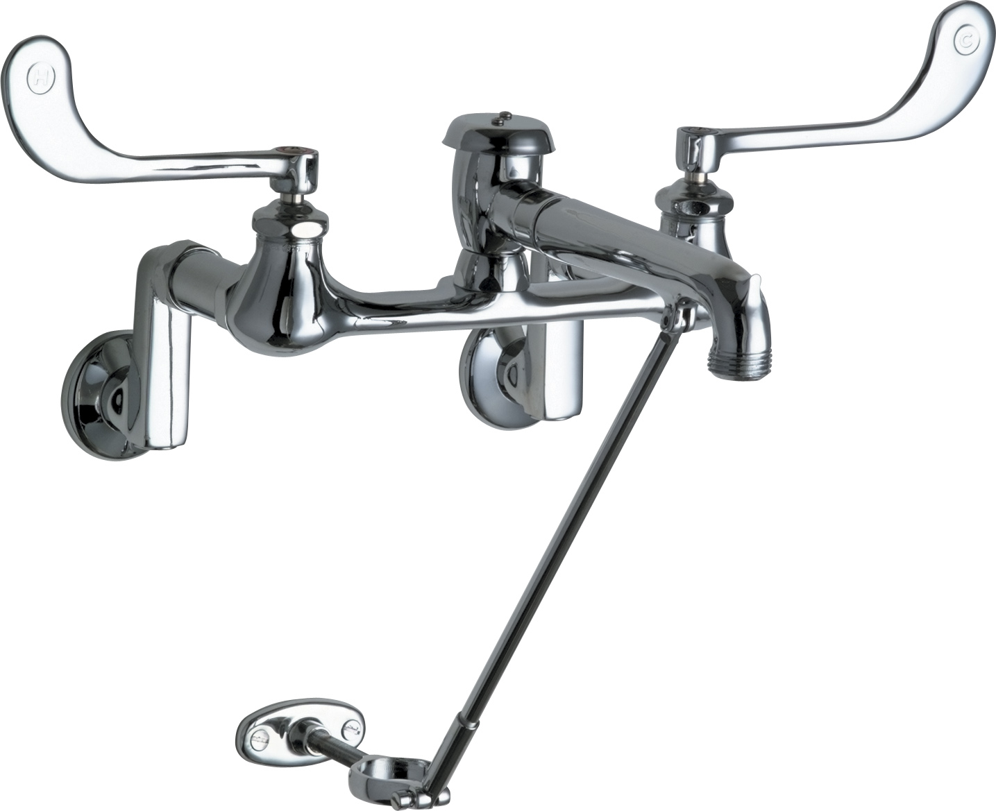 Wall Mounted Manual Sink Faucet With 8 Centers Chicago Faucets