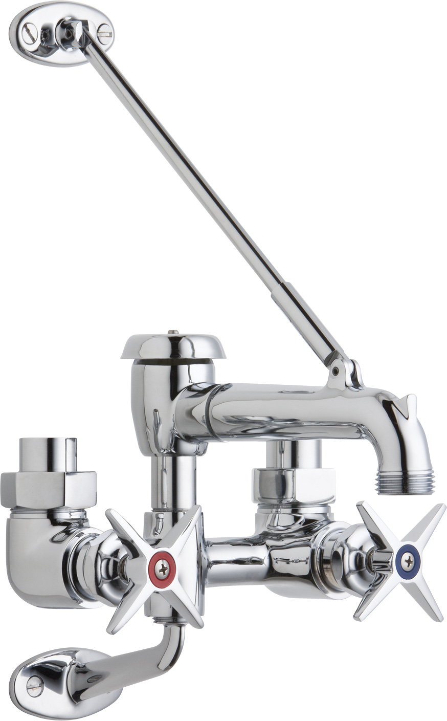 Wall Mounted Manual Sink Faucet With 6 Centers Chicago Faucets High Res Image