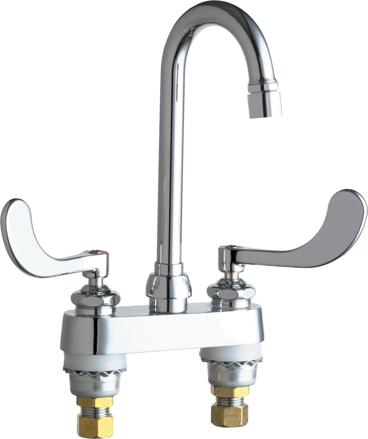 Deck-mounted manual faucet with 4