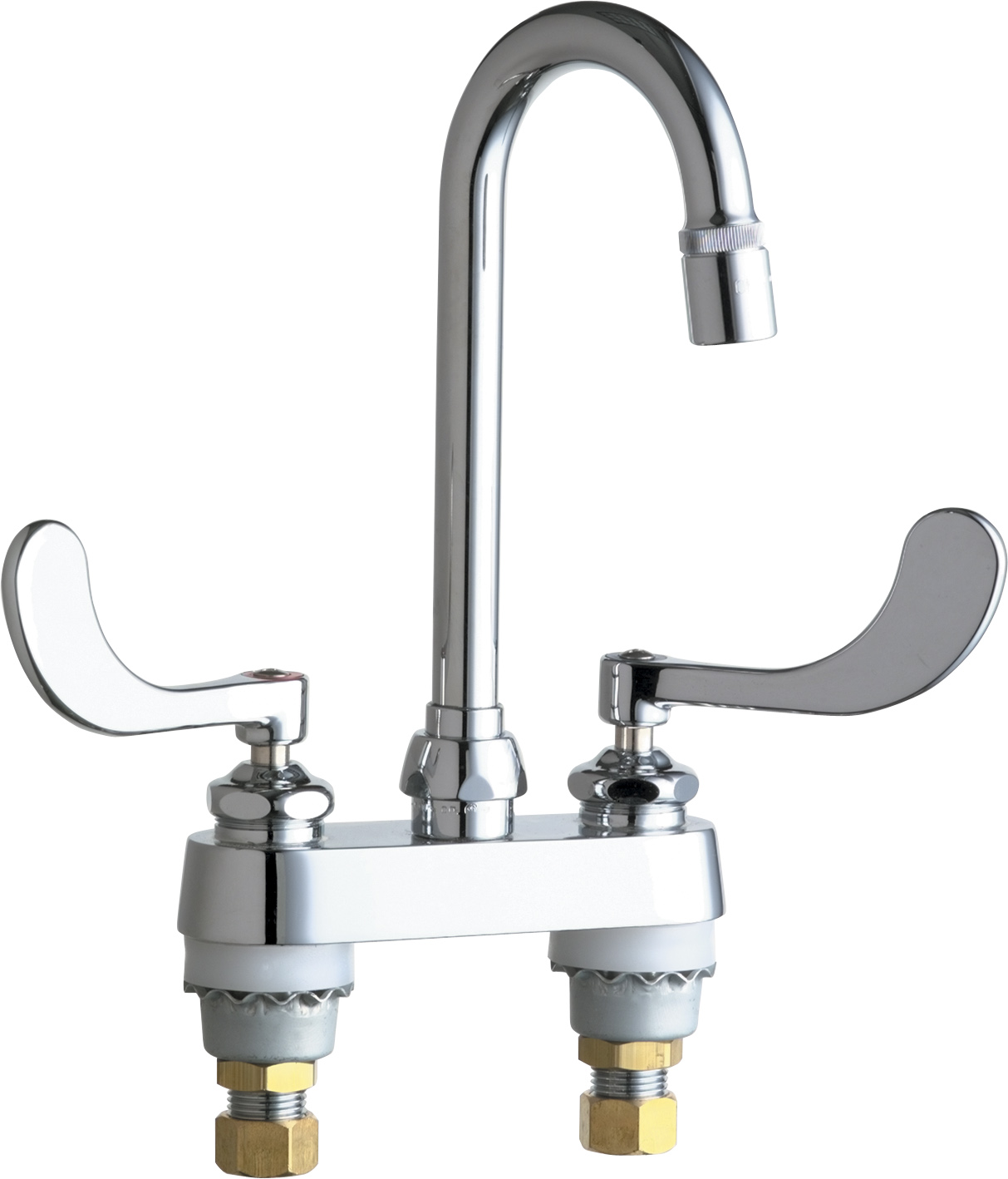 Deck-mounted manual faucet with 4