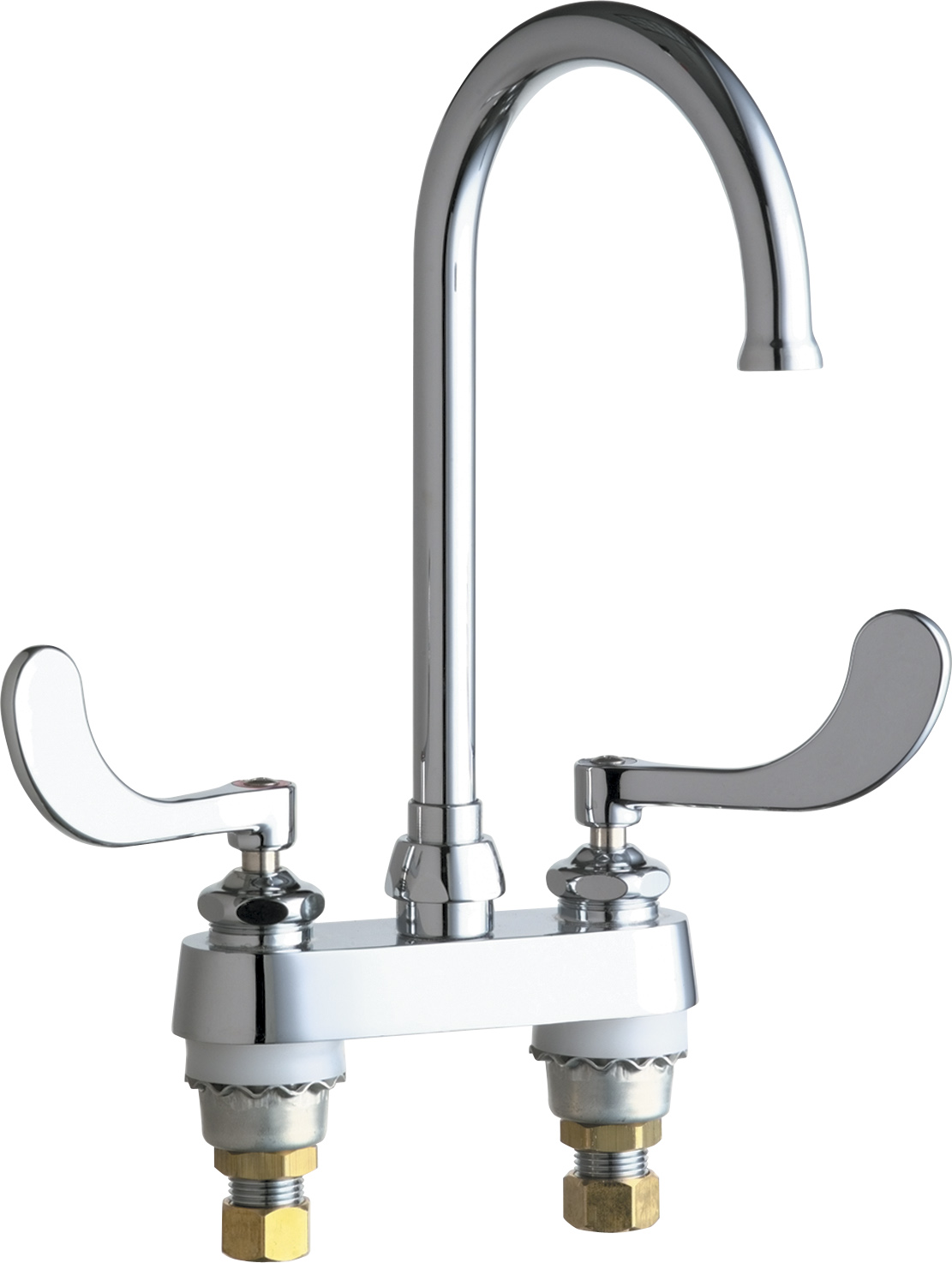 Deckmounted manual faucet with 4" centers Chicago Faucets