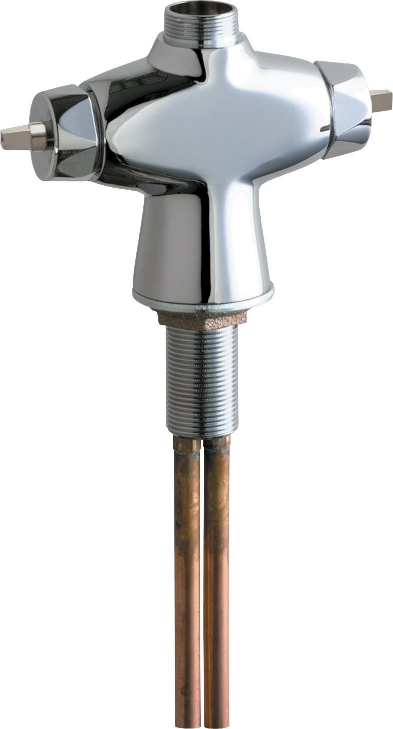 Deck-mounted manual laboratory faucet, single-hole, dual-supply ...