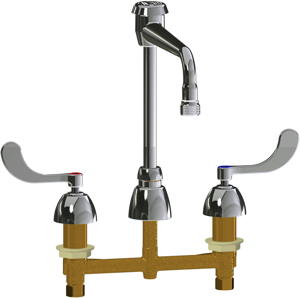 Deck-mounted manual faucet with 8
