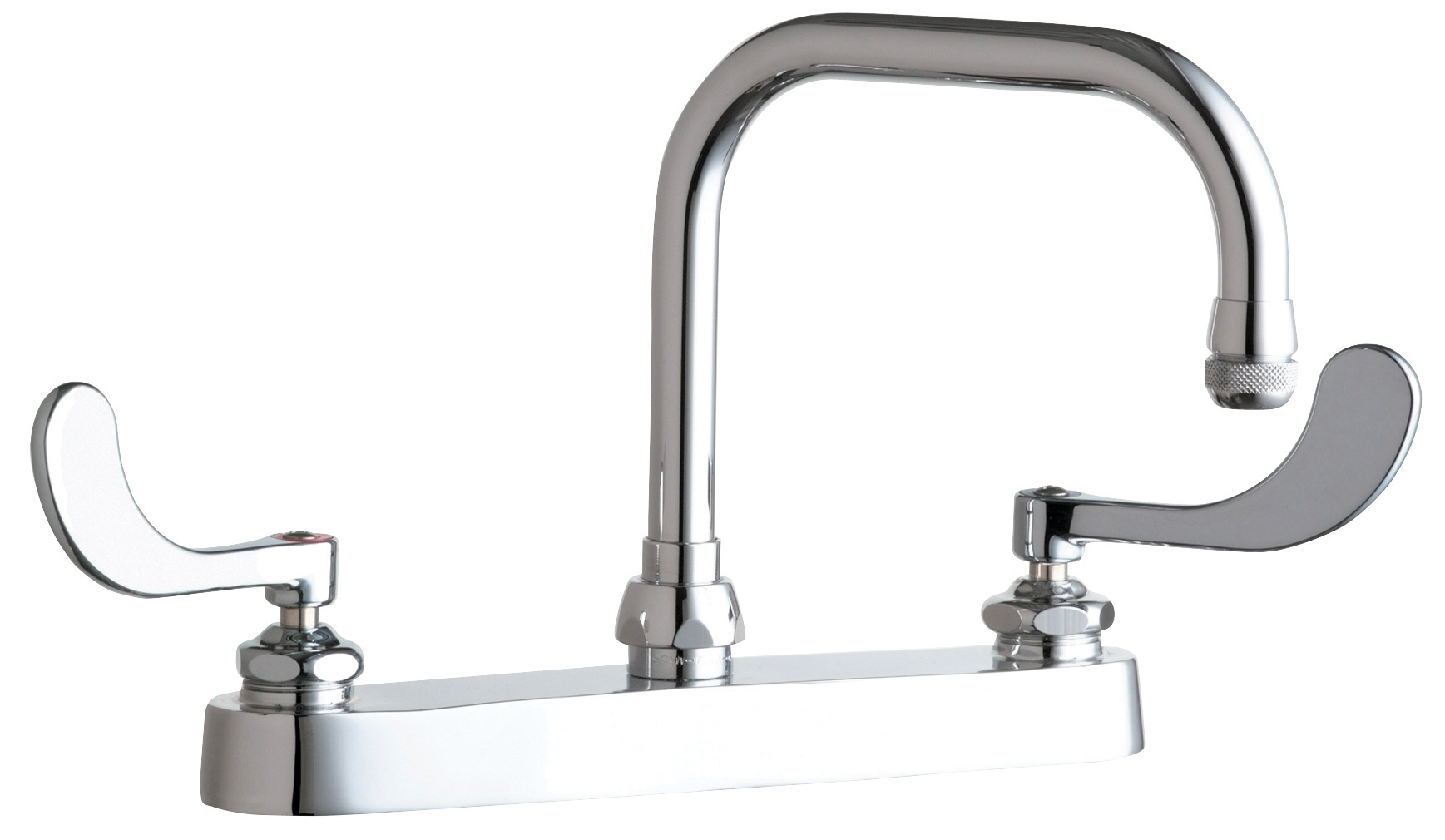 Deck-mounted manual faucet with 8