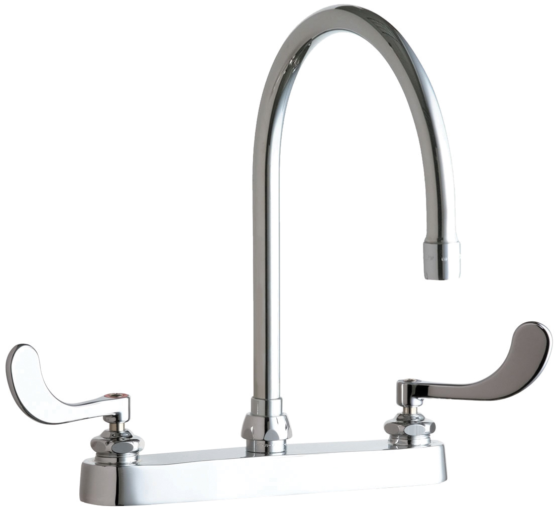 Deck-mounted manual faucet with 8
