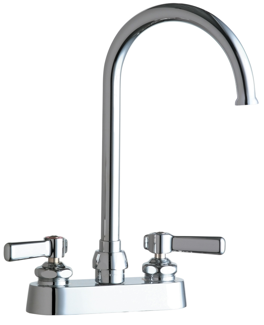 Deck-mounted manual faucet with 4