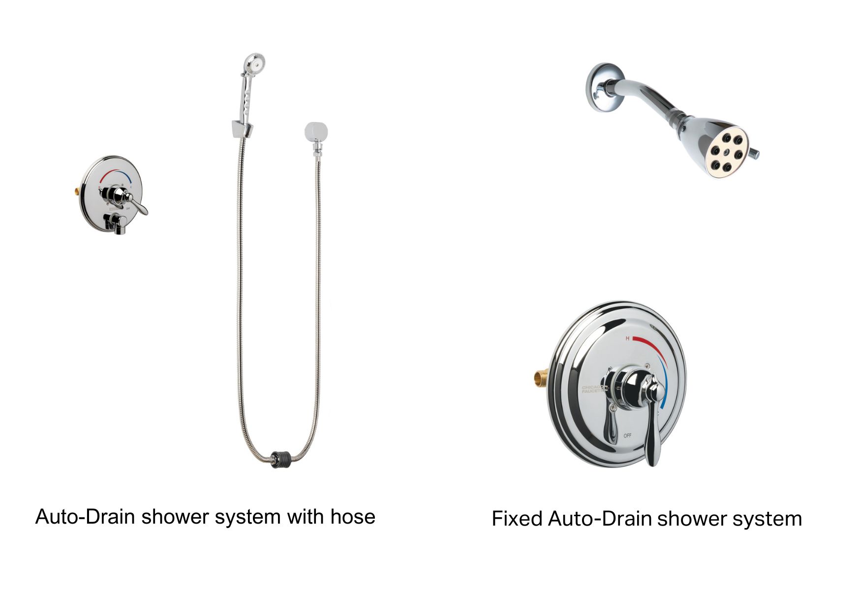 Auto-drain shower systems