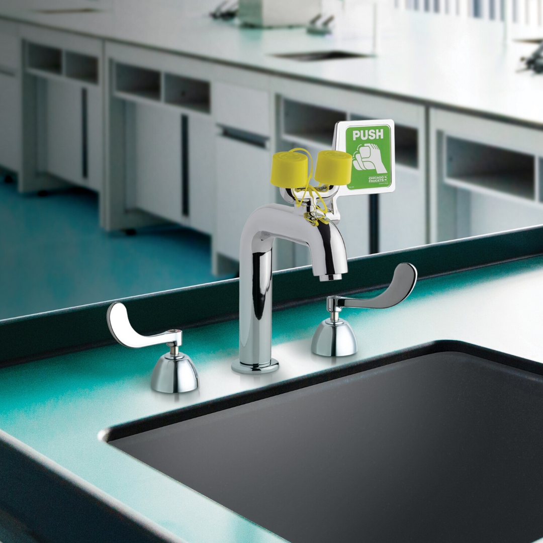 combination eyewash and faucet