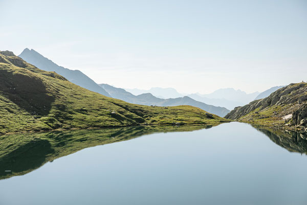 Swiss lake in the mountains