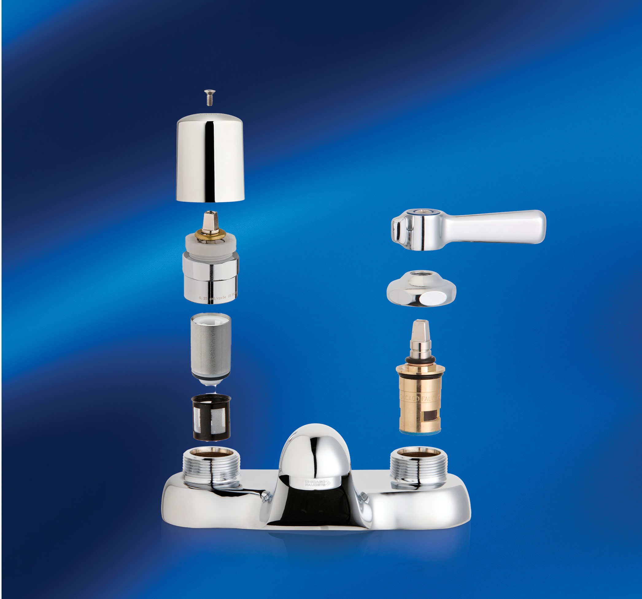 Convert from manual to metering easily with Chicago Faucets .