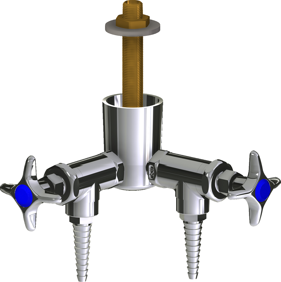 Deck-mounted laboratory turret with fine needle valve | Chicago Faucets