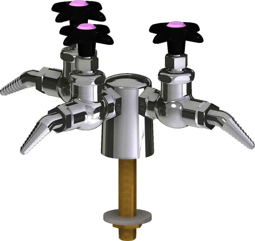 Deck-mounted laboratory turret with needle valve | Chicago Faucets