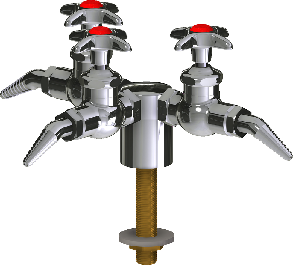 Turrets Lab Deck-mounted laboratory turret with water valve | Chicago Faucets