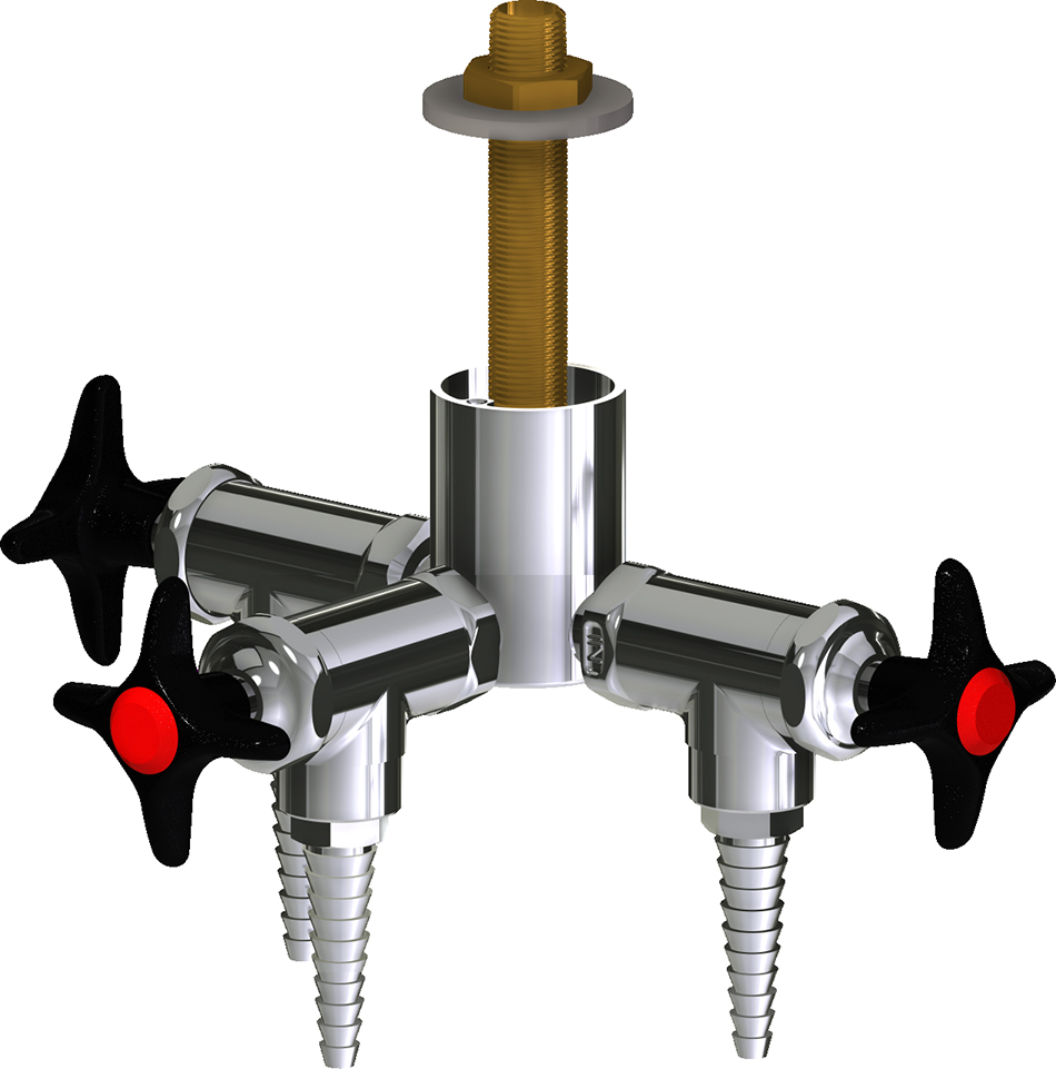 Deck-mounted laboratory turret with water valve | Chicago Faucets