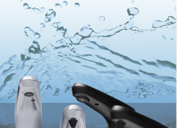 The E-Tronic 80 comes in chrome and matte black with matching soap dispensers.