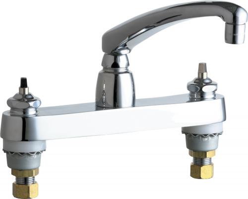 Deck-mounted manual faucet with 8 centers