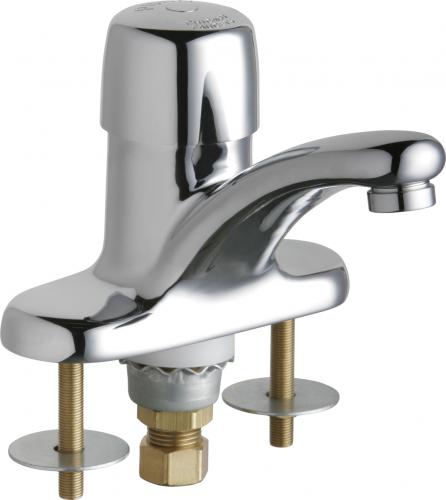 Deck Mounted Metering Sink Faucet With 4 Centers Chicago Faucets