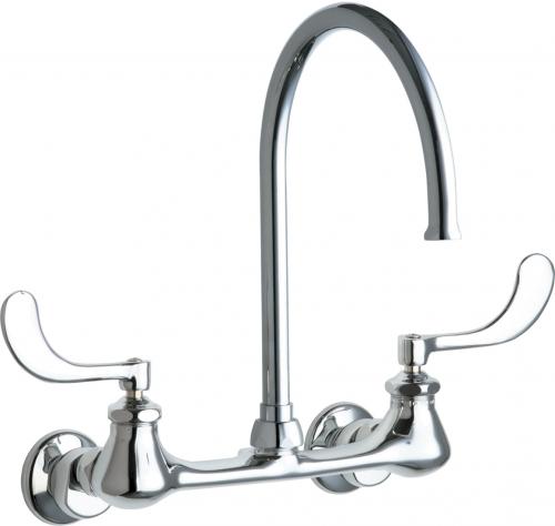 Wall Mounted Manual Sink Faucet With Adjustable Centers Chicago Faucets - Wall Mount Gooseneck Faucet Wall Mounted Manual Sink Faucet With Adjustable Centers Chicago Faucets - Wall Mount Gooseneck Faucet