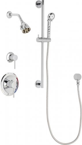 Pressure Balancing Tub And Shower System With Shower Head Hand
