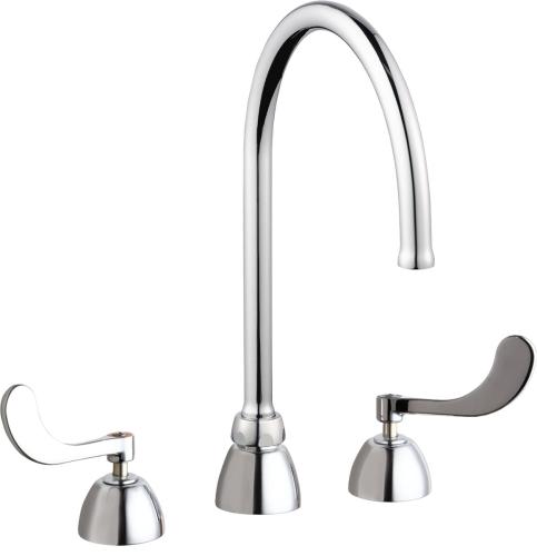 Deck-mounted manual faucet with 8