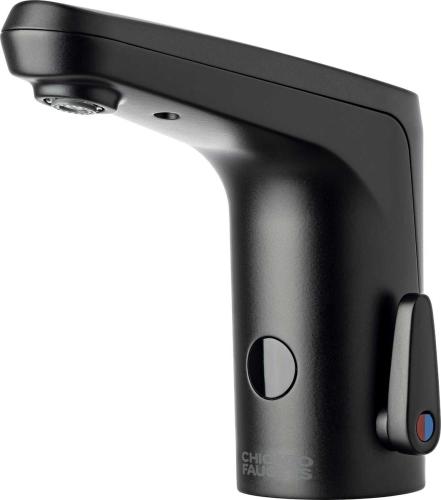 E-Tronic® 80 Series dual-supply touchless faucet in matte black finish