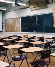 School classroom closed for summer vacation